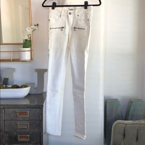 Paige white skinny Indio zip jeans size 24